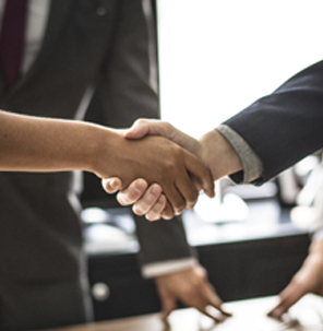 Two people shaking hands